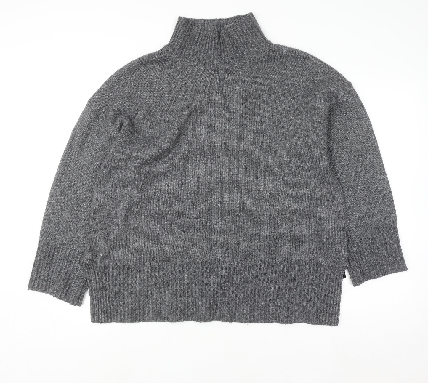 ASOS DESIGN Womens Grey High Neck Knit Pullover Jumper M