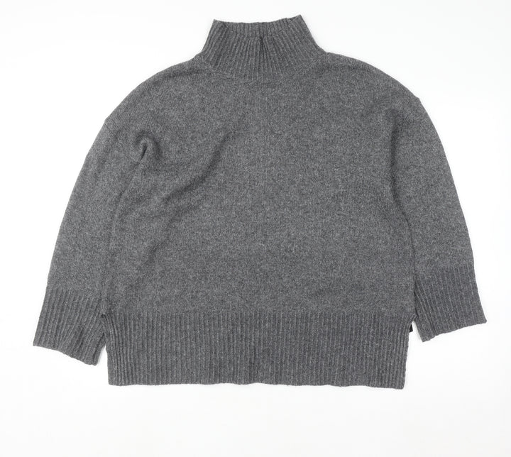 ASOS DESIGN Womens Grey High Neck Knit Pullover Jumper M