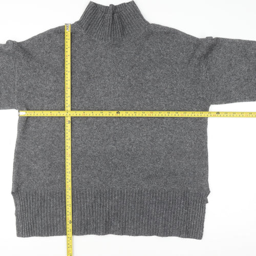 ASOS DESIGN Womens Grey High Neck Knit Pullover Jumper M