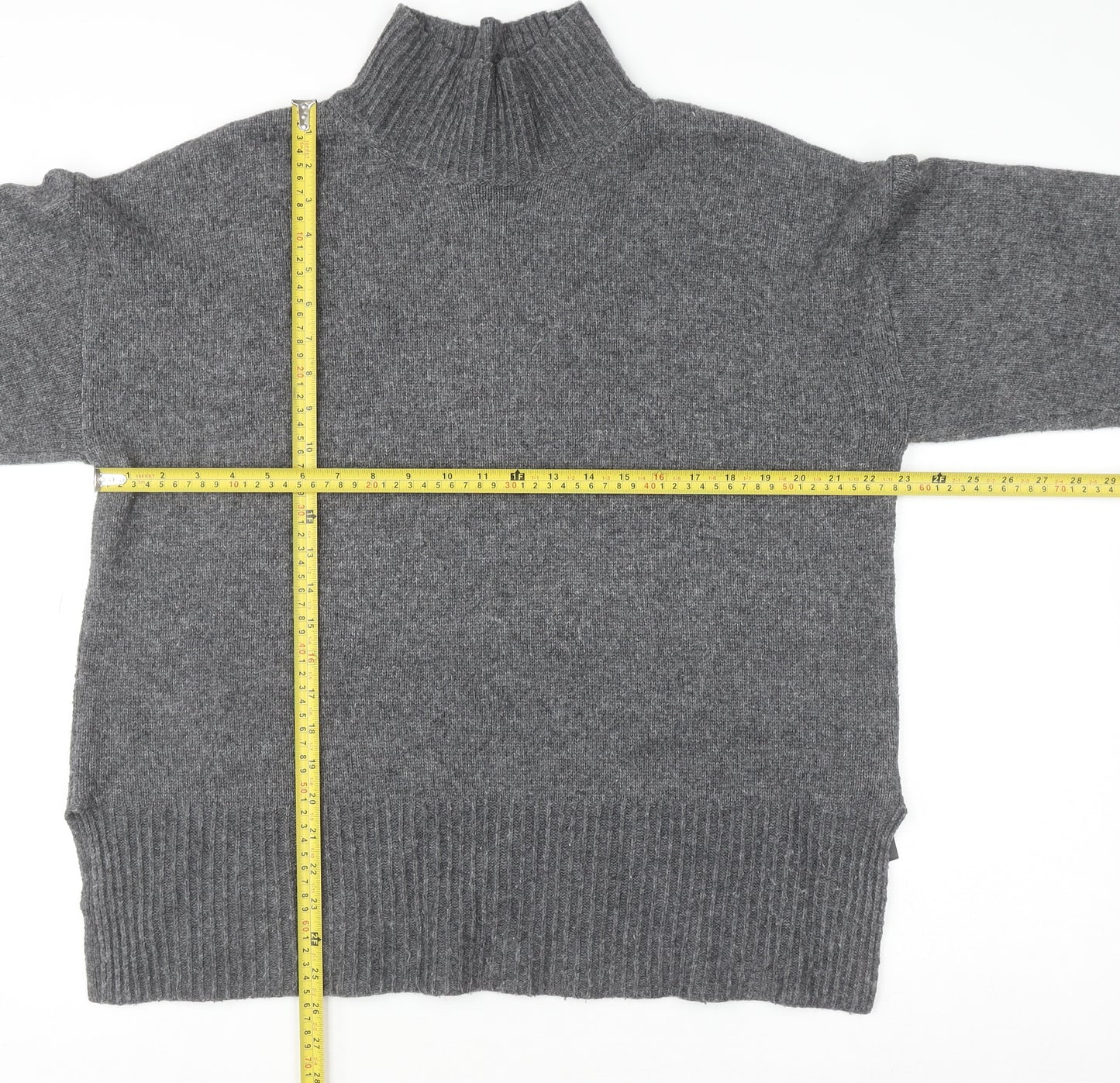 ASOS DESIGN Womens Grey High Neck Knit Pullover Jumper M