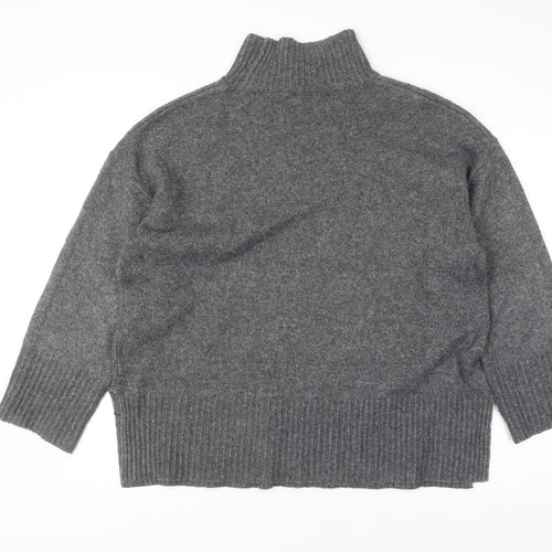 ASOS DESIGN Womens Grey High Neck Knit Pullover Jumper M