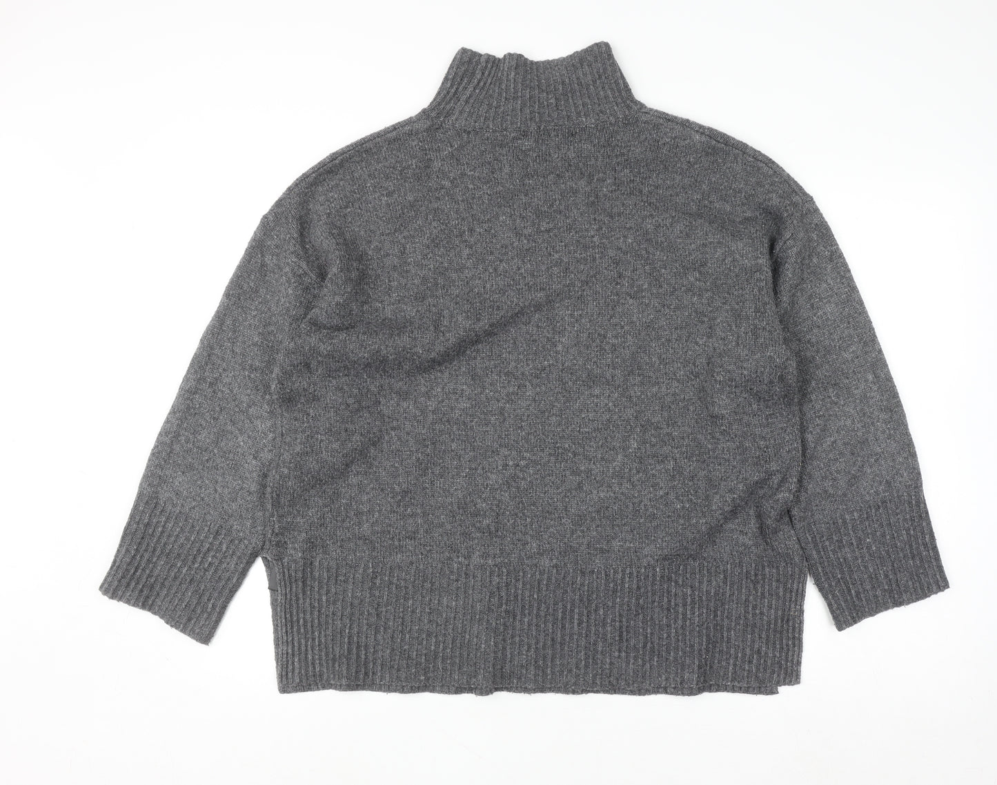 ASOS DESIGN Womens Grey High Neck Knit Pullover Jumper M