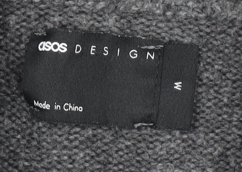 ASOS DESIGN Womens Grey High Neck Knit Pullover Jumper M
