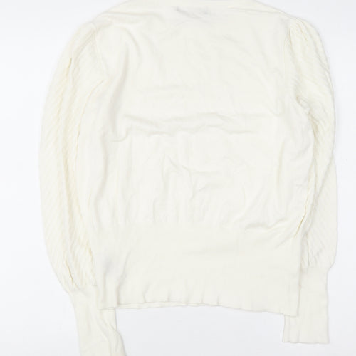 Marks and Spencer Women’s Ivory Crew Neck Long Sleeve Pullover Jumper Size 14