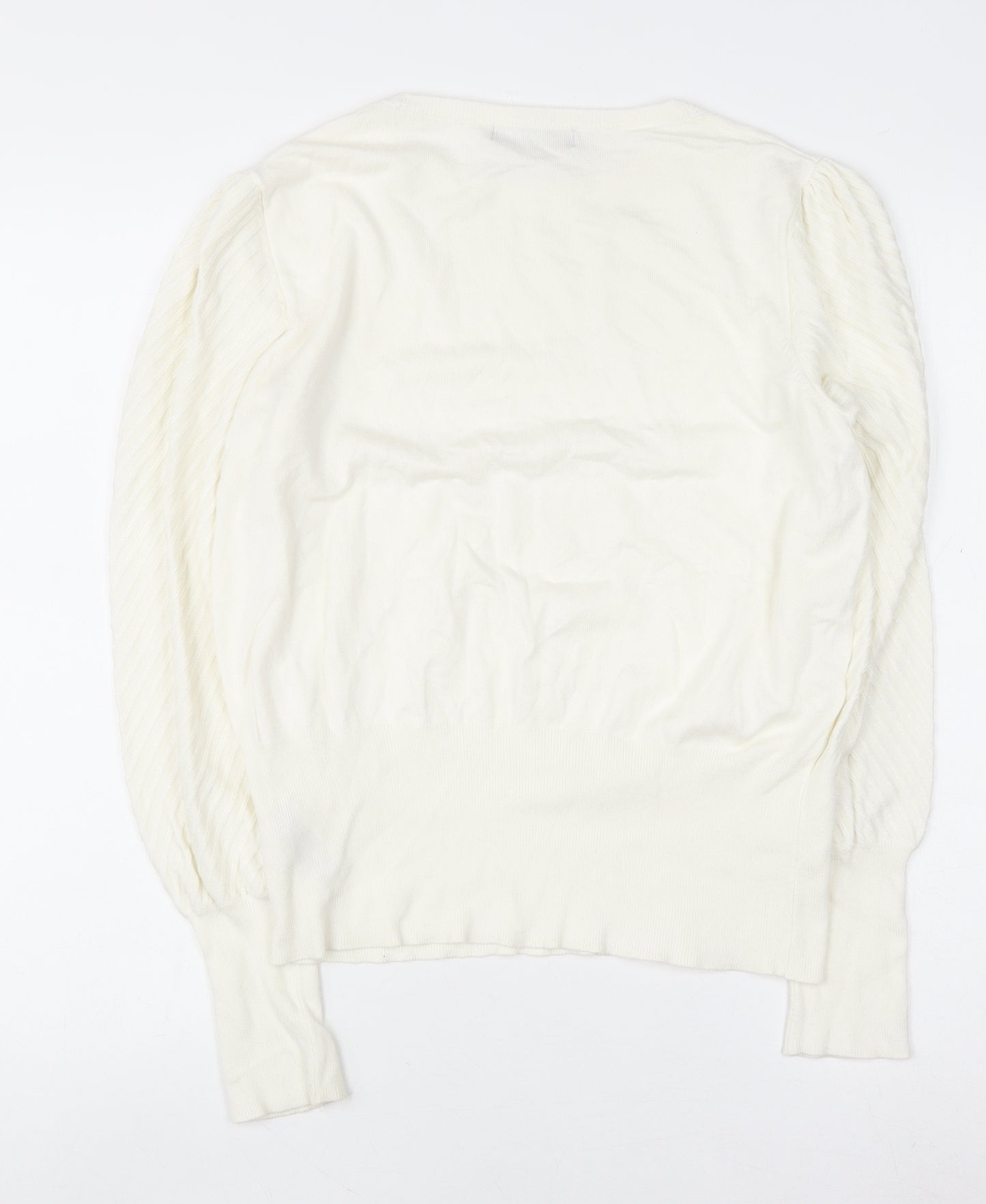 Marks and Spencer Women’s Ivory Crew Neck Long Sleeve Pullover Jumper Size 14
