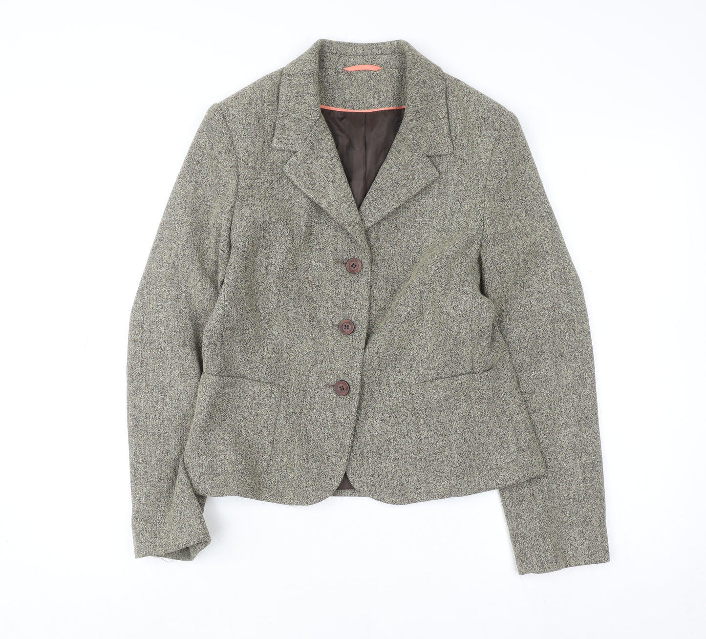 Berkertex Women Brown Tweed Blazer Jacket Size 12 Classic Formal
