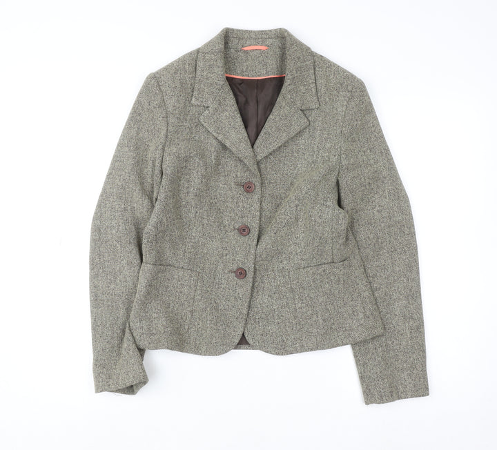 Berkertex Women Brown Tweed Blazer Jacket Size 12 Classic Formal