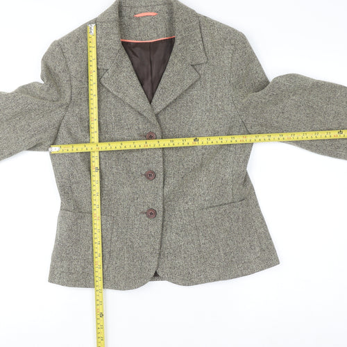 Berkertex Women Brown Tweed Blazer Jacket Size 12 Classic Formal