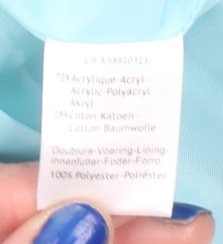 Laura Ashley Women's Blue Tweed Belted Blazer Size 16
