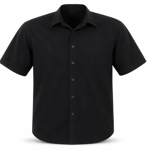 Marks and Spencer Men's Black Tailored Short Sleeve Button-Up Shirt 17/43