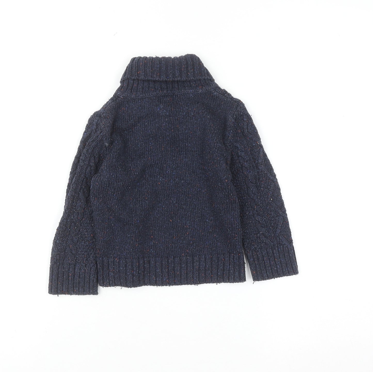 Monsoon Blue Cable Knit Shawl Collar Baby Jumper 18-24 Months