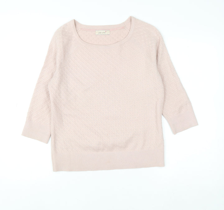 Marks and Spencer Women Pink Knit 3/4 Sleeve Pullover Jumper Size 12