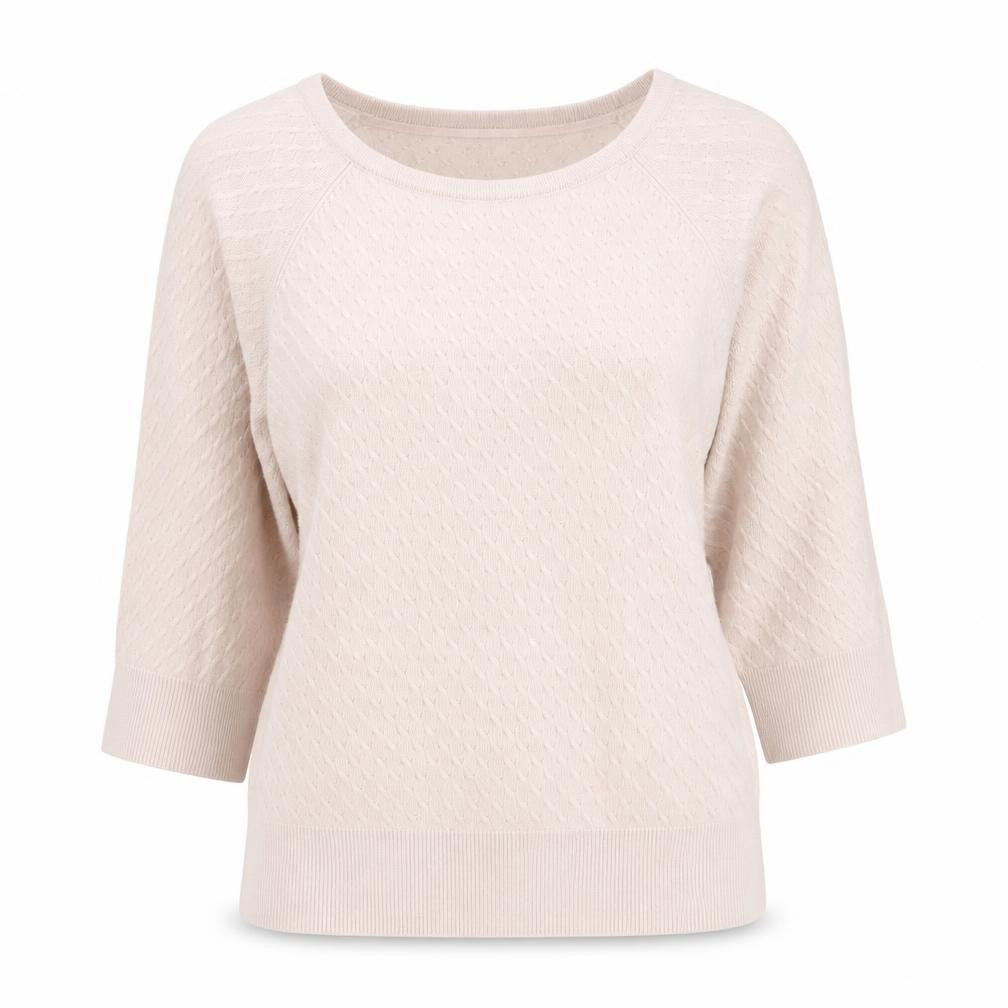 Front view of Marks & Spencer Women Pink Knit 3/4 Sleeve jumper, size 12