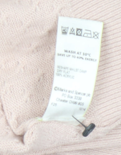 Marks and Spencer Women Pink Knit 3/4 Sleeve Pullover Jumper Size 12
