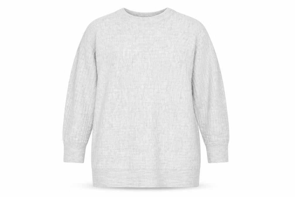 Bonmarché Women’s Grey Acrylic Crew Neck Long Sleeve Pullover Jumper Size 14