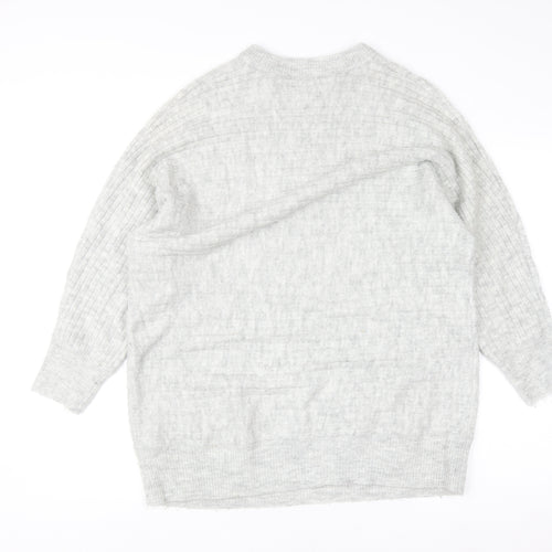 Bonmarché Women’s Grey Acrylic Crew Neck Long Sleeve Pullover Jumper Size 14