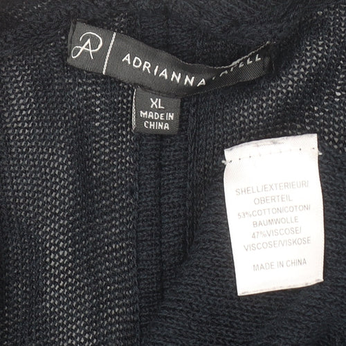 Adrianna Papell Women’s Black Knit Open Front Cardigan XL