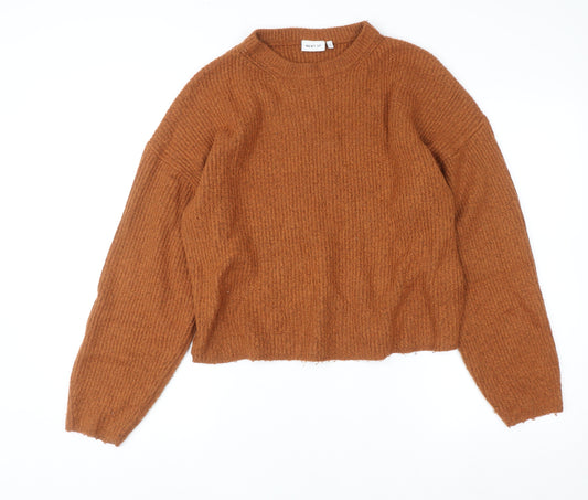 Next Women Brown Size 8 Mock Neck Knit Pullover Jumper