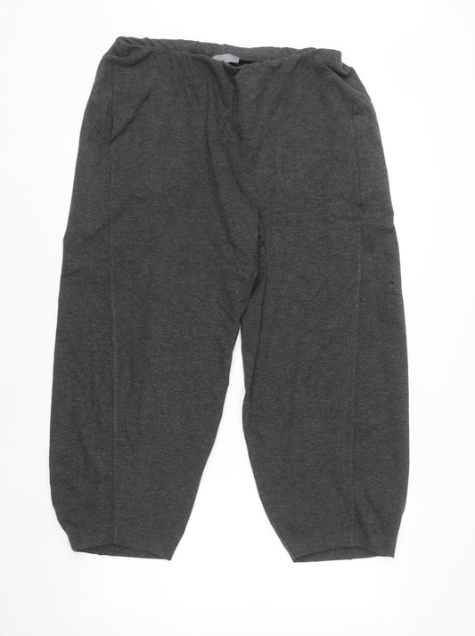 Sahara Women’s Grey Jersey Cotton Stretch Jogger Trousers Size L