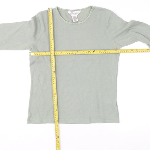 Northern Reflections Womens Green Cotton Knit Pullover Jumper Size S