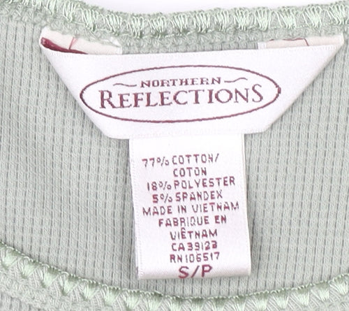 Northern Reflections Womens Green Cotton Knit Pullover Jumper Size S