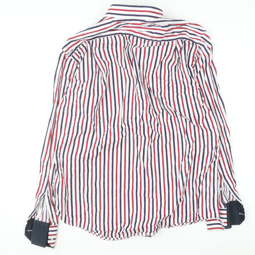 Franco Davino Men's Multicoloured Striped 2XL Cotton Button-Up Shirt