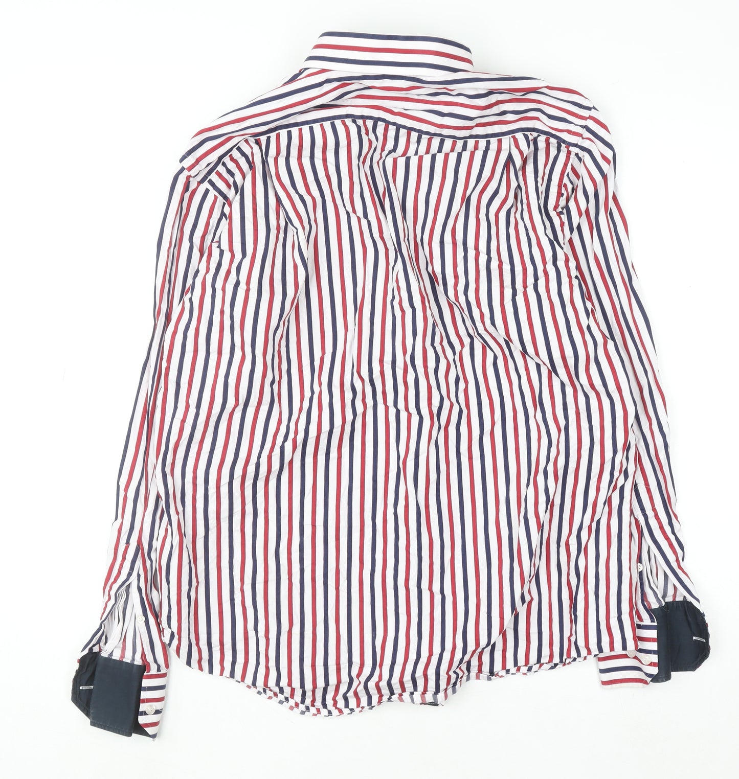 Franco Davino Men's Multicoloured Striped 2XL Cotton Button-Up Shirt