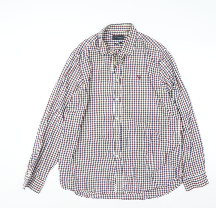 Viyella Men's Multicoloured Checked Cotton Button-Down Shirt Size L