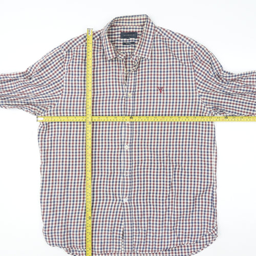 Viyella Men's Multicoloured Checked Cotton Button-Down Shirt Size L