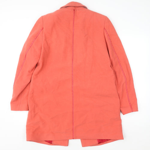 Reiss Women’s Orange Wool Blend Mid-Length Overcoat Size M