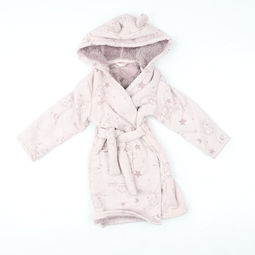 Marks and Spencer Girls Pink Peppa Pig Hooded Robe 2-3 Years Soft Fleece