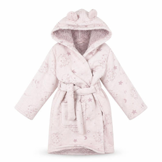 Marks and Spencer Girls Pink Peppa Pig Hooded Robe 2-3 Years Soft Fleece