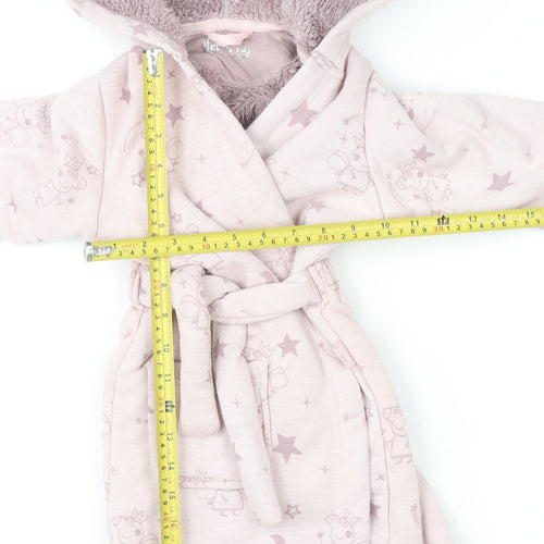 Marks and Spencer Girls Pink Peppa Pig Hooded Robe 2-3 Years Soft Fleece