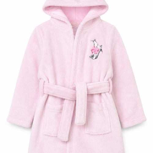 YD Girls Pink Hooded Fleece Robe 5-6 Years Belted Warm Winter Nightwear