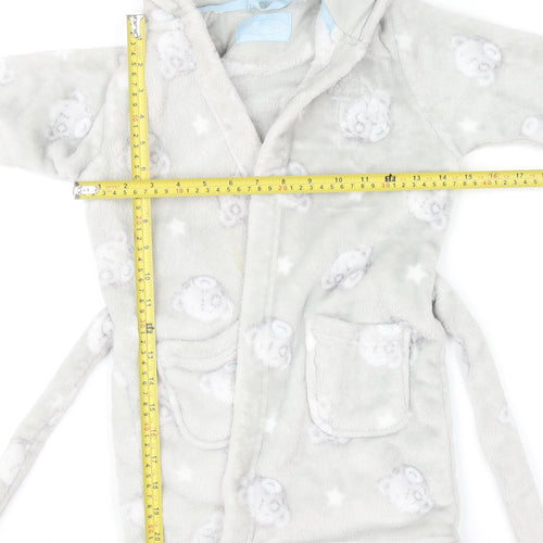 Marks and Spencer Girls Grey Me to You Hooded Fleece Robe 3-4 Years