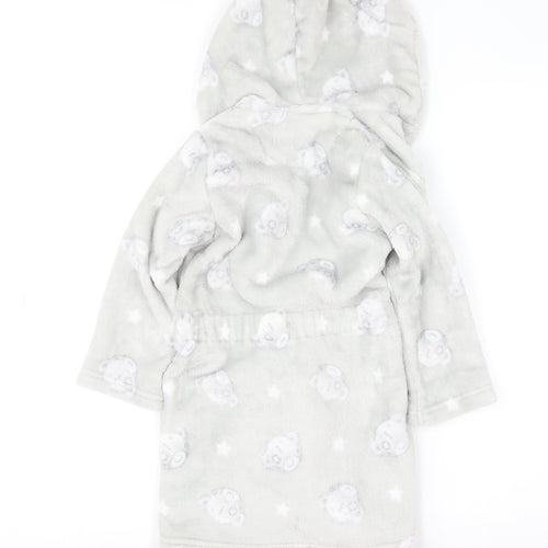 Marks and Spencer Girls Grey Me to You Hooded Fleece Robe 3-4 Years