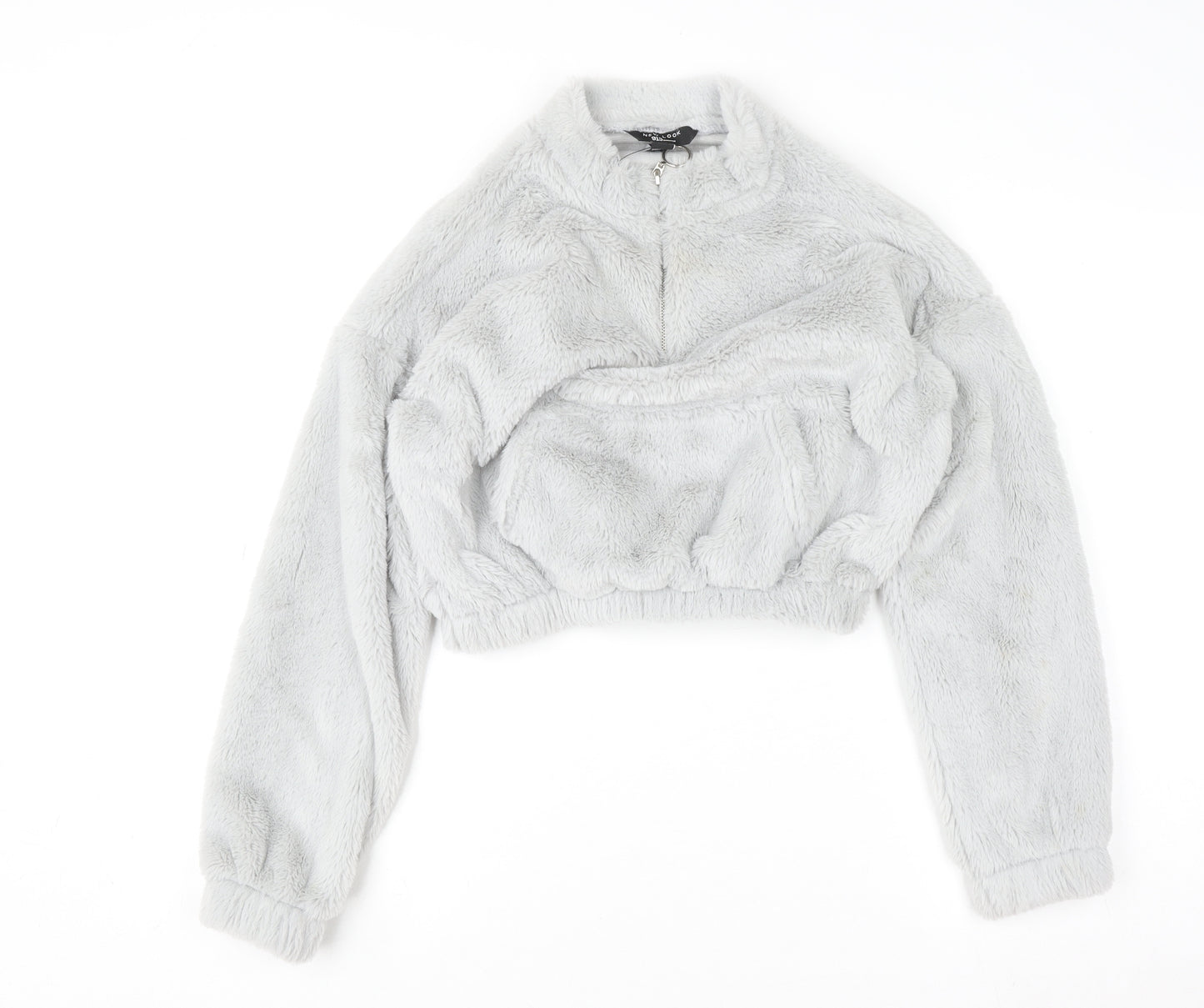 New Look Girls Grey Fleece 1/4 Zip Pullover Sweatshirt Age 12-13 Years