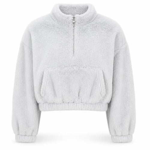 New Look Girls Grey Fleece 1/4 Zip Pullover Sweatshirt Age 12-13 Years