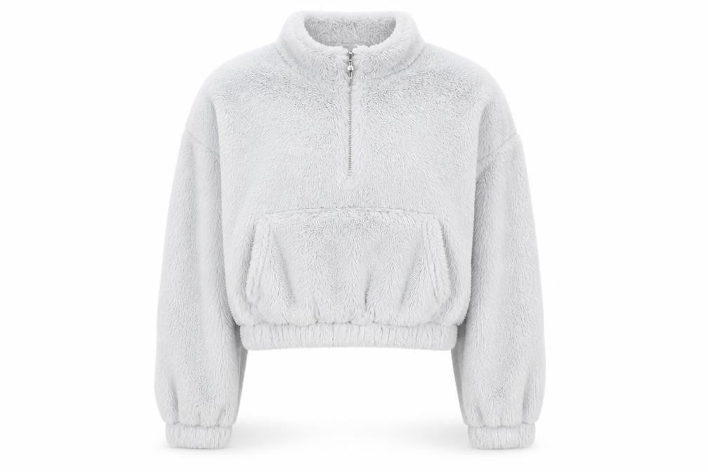 New Look Girls Grey Fleece 1/4 Zip Pullover Sweatshirt Age 12-13 Years