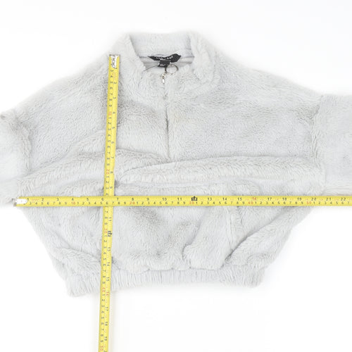 New Look Girls Grey Fleece 1/4 Zip Pullover Sweatshirt Age 12-13 Years
