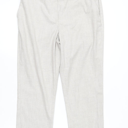 H&M Women’s Beige Dress Pants UK 4 Slim Fit Mid Rise Lightweight Trousers