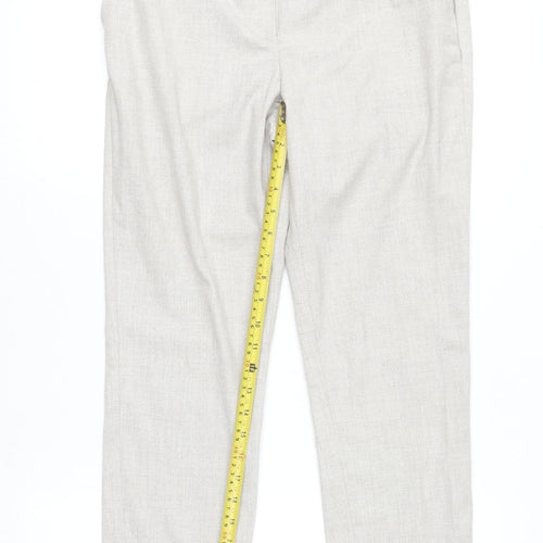 H&M Women’s Beige Dress Pants UK 4 Slim Fit Mid Rise Lightweight Trousers