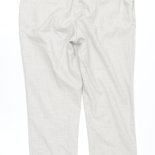 H&M Women’s Beige Dress Pants UK 4 Slim Fit Mid Rise Lightweight Trousers