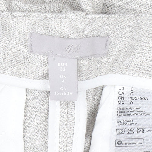 H&M Women’s Beige Dress Pants UK 4 Slim Fit Mid Rise Lightweight Trousers