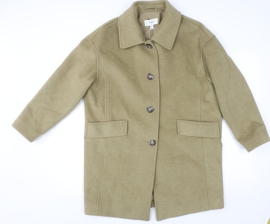 Marks and Spencer Women’s Beige Petite Wool Blend Mid-Length Coat Size 12