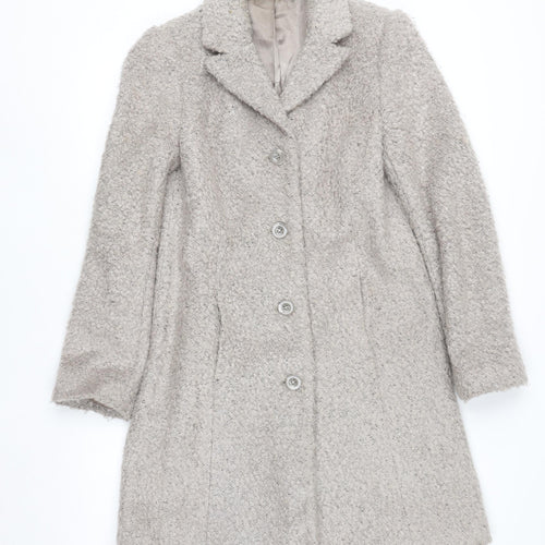 Laura Ashley Women’s Beige Wool Blend Long Coat UK 10 Classic Style