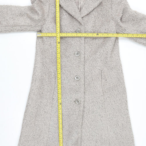 Laura Ashley Women’s Beige Wool Blend Long Coat UK 10 Classic Style