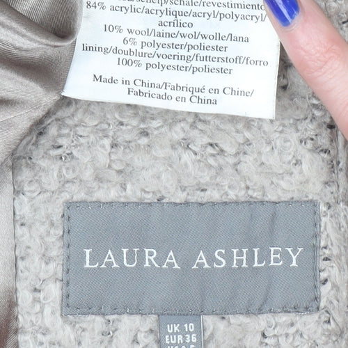 Laura Ashley Women’s Beige Wool Blend Long Coat UK 10 Classic Style