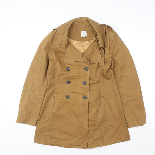 A for Arcade Womens Brown L Trench Coat Cotton Twill Mid-Length