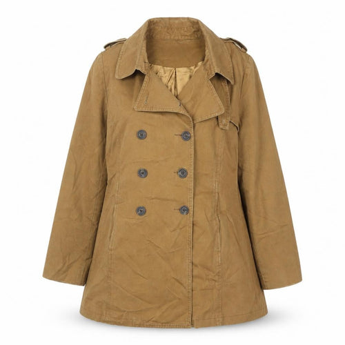 A for Arcade Womens Brown L Trench Coat Cotton Twill Mid-Length
